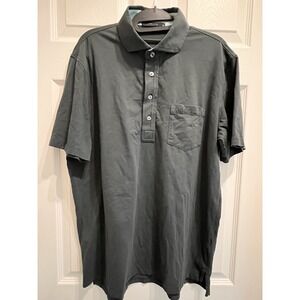 Greyson Mens Golf Polo‎ Shirt Medium Green Short Sleeve 3 Button Logo Casual